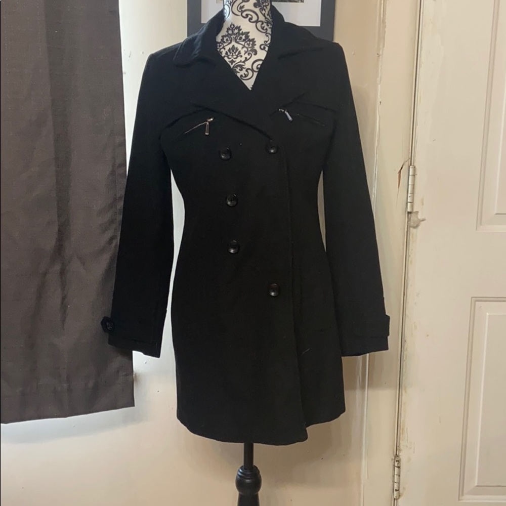 Black, Rue21 coat with zipper embellishments